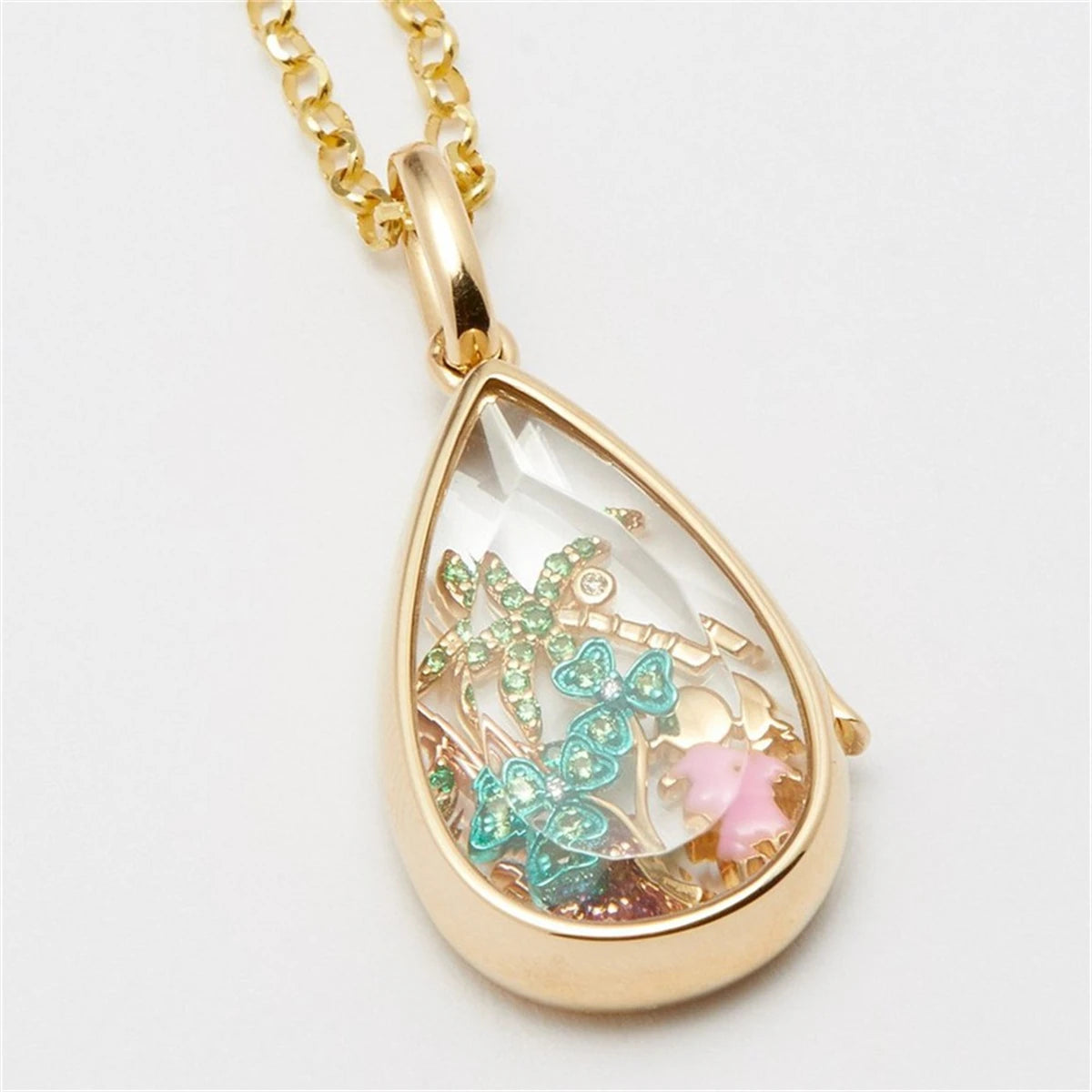 Pendentif Cœur Océan Ajustable – Collier Femme Élégant