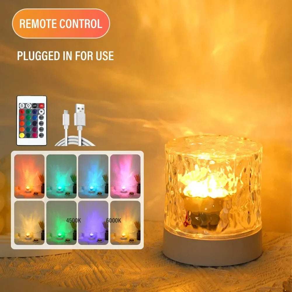 Lampe Projecteur LED Effet Vagues d'Eau - 16 Couleurs avec Télécommande