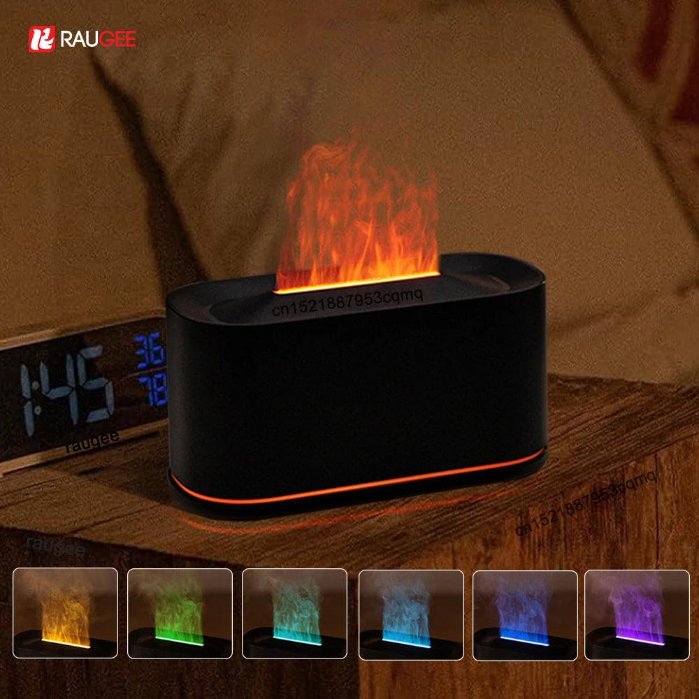 Diffuseur d'Huiles Essentielles avec Effet Flamme et Lumière