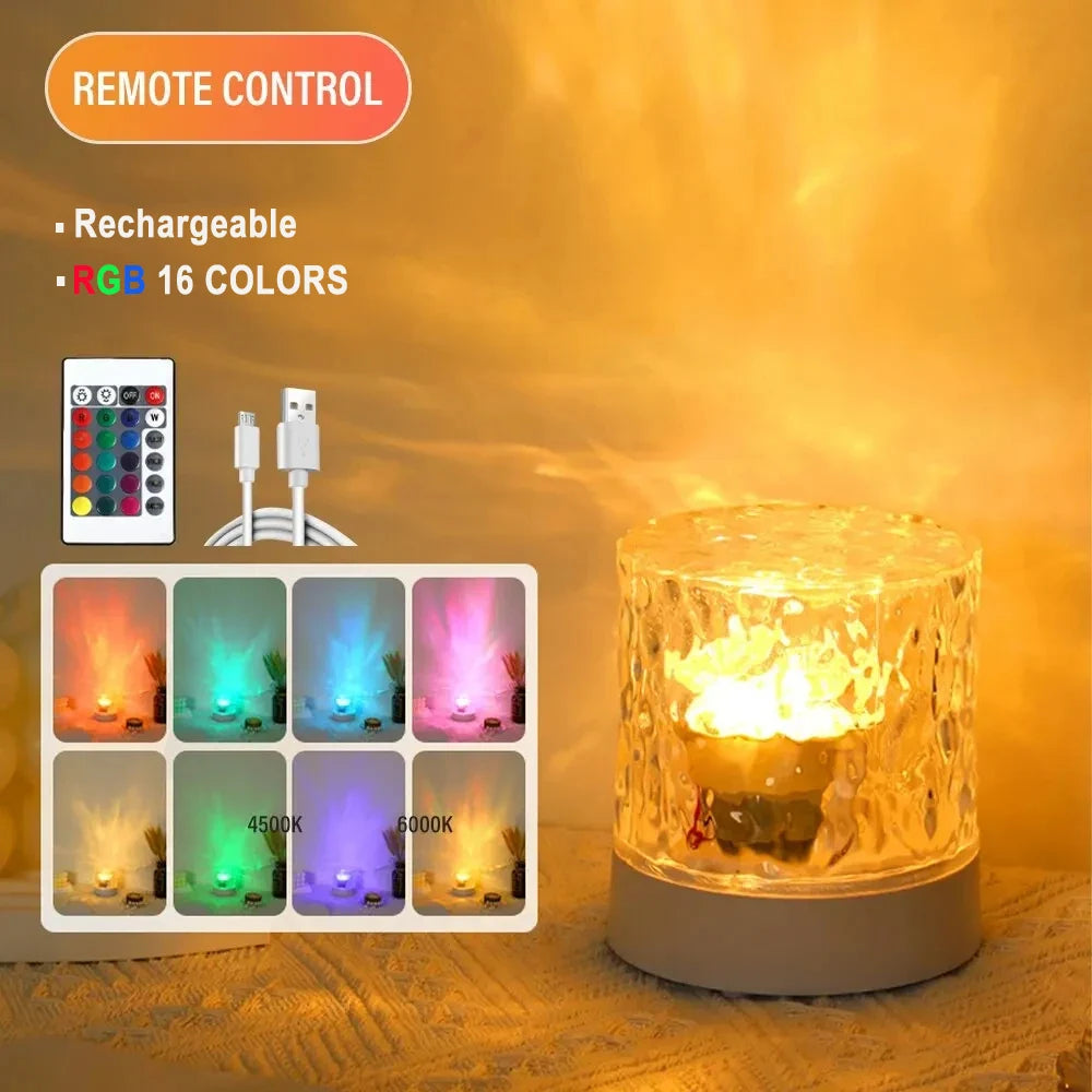 Lampe Projecteur LED Effet Vagues d'Eau - 16 Couleurs avec Télécommande