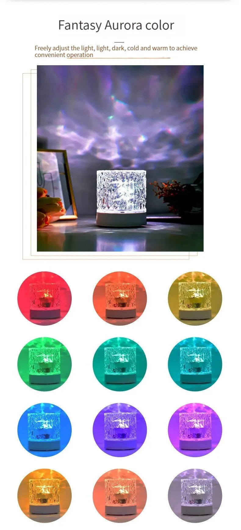 Lampe Projecteur LED Effet Vagues d'Eau - 16 Couleurs avec Télécommande