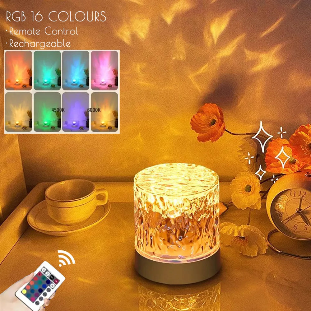 Lampe Projecteur LED Effet Vagues d'Eau - 16 Couleurs avec Télécommande