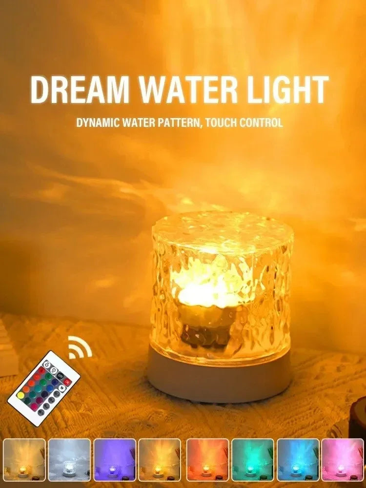 Lampe Projecteur LED Effet Vagues d'Eau - 16 Couleurs avec Télécommande
