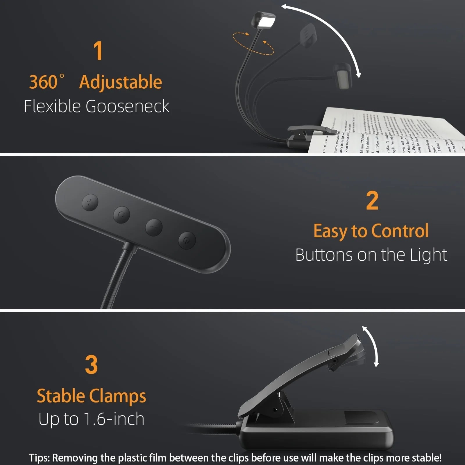 Lampe de Lecture LED à Pince Rechargeable USB